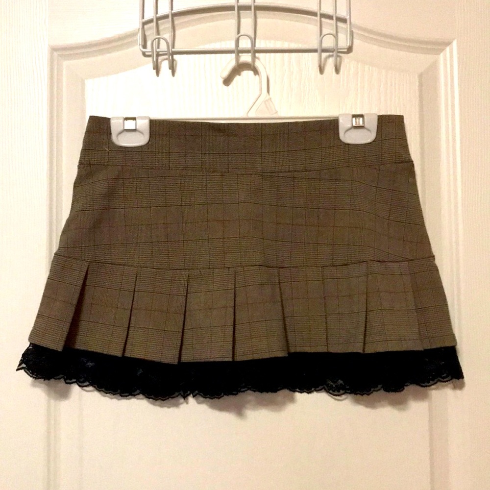 Gingham Pleated Micro Skirt